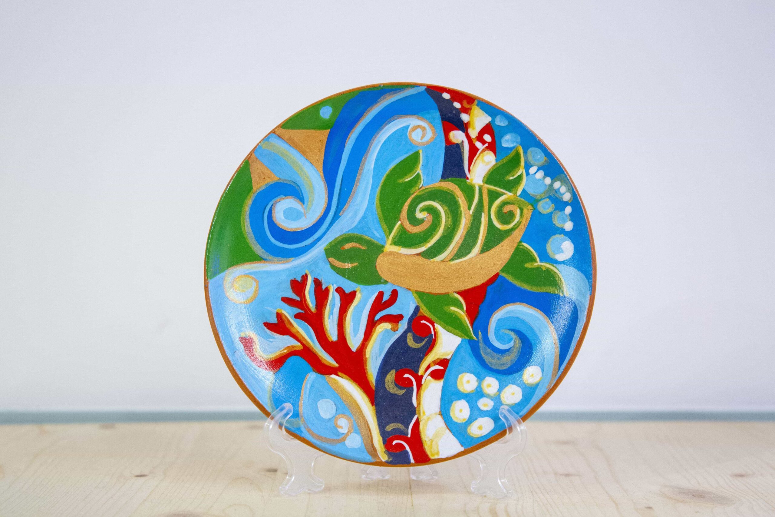 teresa-di-lanno-piattino-ceramica-tartaruga-corallo